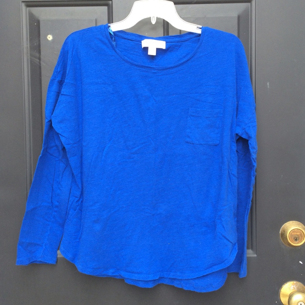 Michael Kors Blue Long Sleeve Top